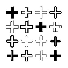 plus and positive icons illustration