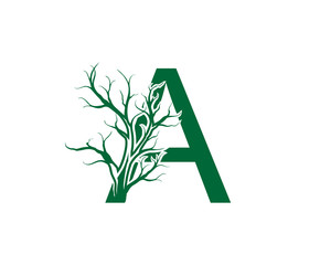 Abstract Letter A Nature Nature Dead Tree Logo Icon. 