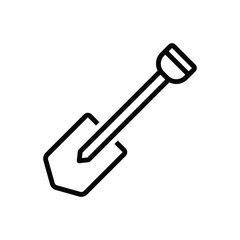 Black line icon for shovel  