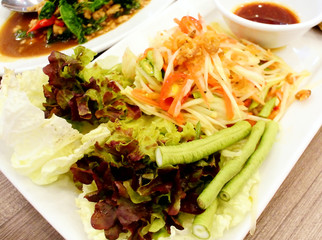 Papaya salad, Thai spicy food