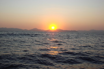 sunset over the sea