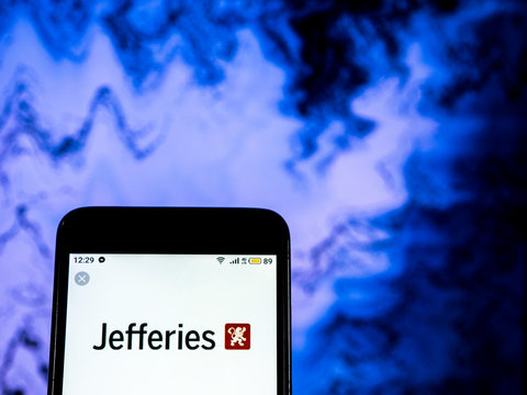 Kiev, Ukraine, December 20, 2018, illustrative editorial. Jefferies Financial Group Company  logo seen displayed on smart phone