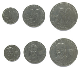 Set of 3 (three) Ecuadorian 10, 25, 50 Centavos stainless steel coins lot 2000 year, Ecuador. The...