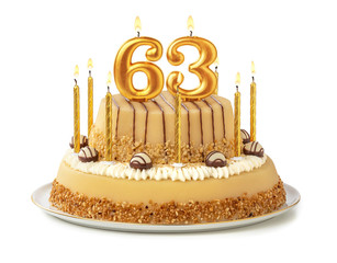 Festliche Torte mit goldenen Kerzen - Nummer 63