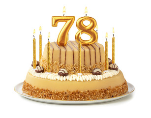 Festliche Torte mit goldenen Kerzen - Nummer 78