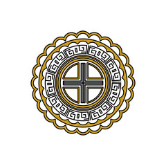 Naklejka premium chinese mandala decorative isolated icon
