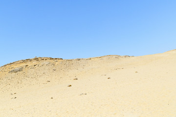 Le désert égyptien sous un ciel bleu