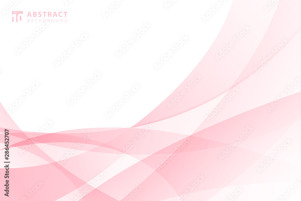 Fototapete abstract modern light pink wave element on white background with space for your text.