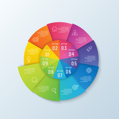 Business infographic and data visualization. Vector abstract infographics timeline design template. Diagram with steps, processes, layout, statistic, parts or options.