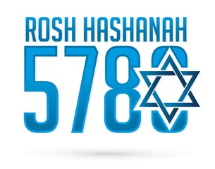 5780 Rosh Hashanah text design, Rosh Hashanah is a Hebrew word meaning the Jewish New Year festival graphic vector