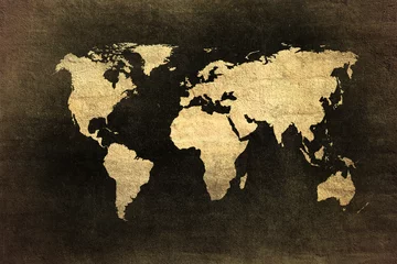 Fotobehang grunge map of the world © javarman