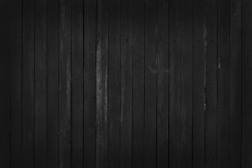 Black wooden wall background, texture of dark bark wood with old natural pattern for design art...