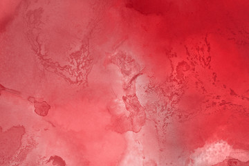 Hand painted alcohol ink background. Abstract red blood texture. Contemporary feminine wallpaper. 