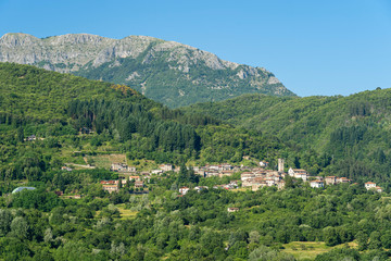 Fototapeta na wymiar Panoramic view of San Romano in Garfagnana, Tuscany