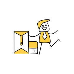 businessman and mail stick figure theme