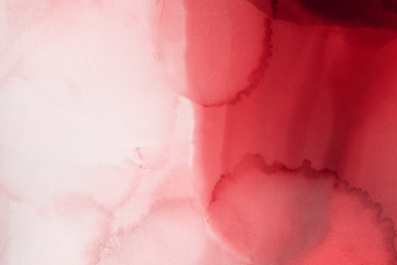 Hand painted alcohol ink background. Abstract red blood texture. Contemporary feminine wallpaper. 