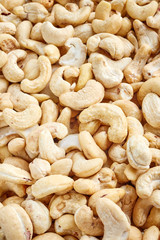 Close up picture of cashews, selective focus