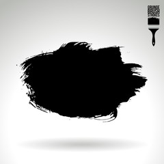 Black brush stroke and texture. Grunge vector abstract hand - painted element. Underline and border design.