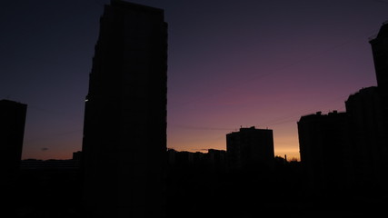 Fototapeta premium new york city skyline at sunset