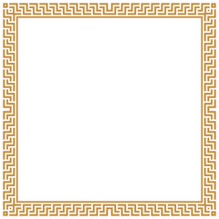 Decorative frame Elegant vector element for design in Eastern style, place for text. Geometric golden border. Lace illustration for invitations and greeting cards