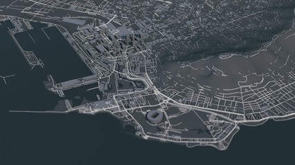 Fototapeta premium Cape Town city 3d map