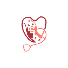 Cholesterol in artery health risk vector design Illustration