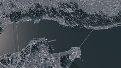 Hong kong city map. Hong kong 3d map