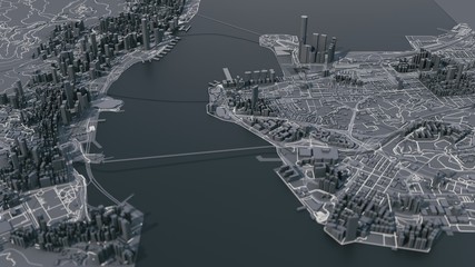 Hong kong city map. Hong kong 3d map