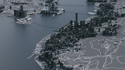 Hong kong city map. Hong kong 3d map