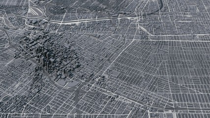 Los Angeles city map. Los Angeles 3d map