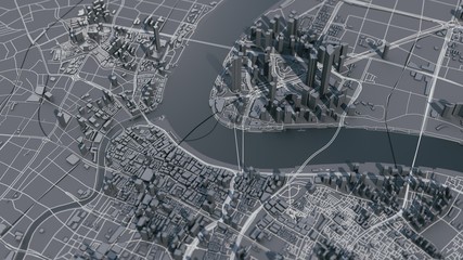 Fototapeta premium Shanghai city 3d map