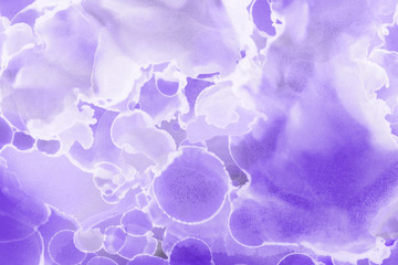 Hand painted alcohol ink background. Abstract delicate violet texture. Contemporary feminine wallpaper. 