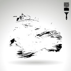 Black brush stroke and texture. Grunge vector abstract hand - painted element. Underline and border design.