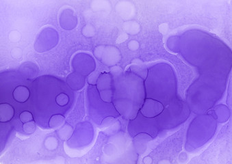 Hand painted alcohol ink background. Abstract delicate violet texture. Contemporary feminine wallpaper. 
