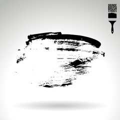 Fototapeta premium Black brush stroke and texture. Grunge vector abstract hand - painted element. Underline and border design.