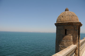 Watchtower in Alameda Apodaca, Cadiz Bay Andalusia, Spain