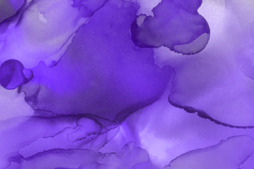 Hand painted alcohol ink background. Abstract delicate violet texture. Contemporary feminine wallpaper. 