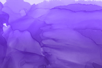 Hand painted alcohol ink background. Abstract delicate violet texture. Contemporary feminine wallpaper. 