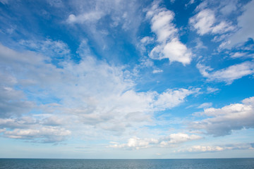 blue sky and white clouds.