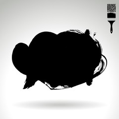 Black brush stroke and texture. Grunge vector abstract hand - painted element. Underline and border design.