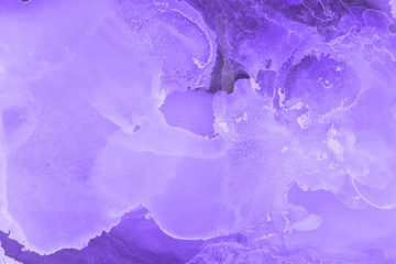 Hand painted alcohol ink background. Abstract delicate violet texture. Contemporary feminine wallpaper. 