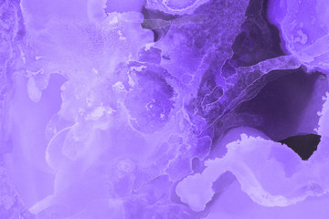Hand painted alcohol ink background. Abstract delicate violet texture. Contemporary feminine wallpaper. 