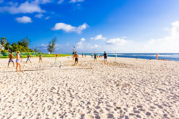 Beach-volley sur plage des Brisants, sa, R&eacute;union 