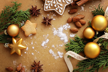 baking of christmas gingerbread cookies
