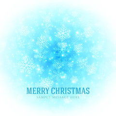 Christmas winter background magic snow sparkles lights and snowflakes with blank copy space vector illustration
