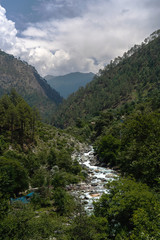 Fototapeta na wymiar Water Jibhi Landscape and beauty of himachal