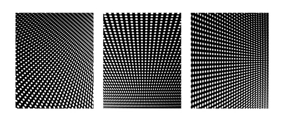 Set of three covers with black and white dots composition
