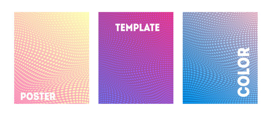 Fototapeta na wymiar Summer covers collection. Colorful wavy shapes with gradient.