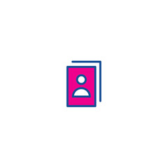 Contact book thin line color icon. Icon for web and user interface