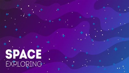 Outer space background with abstract shapes and stars. 